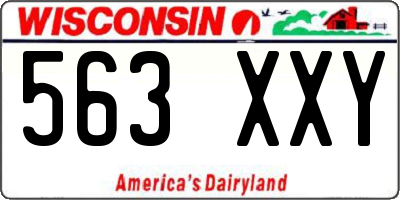WI license plate 563XXY