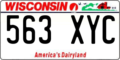 WI license plate 563XYC