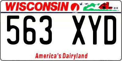 WI license plate 563XYD