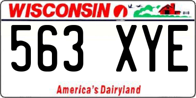 WI license plate 563XYE