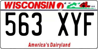 WI license plate 563XYF