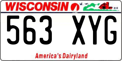 WI license plate 563XYG