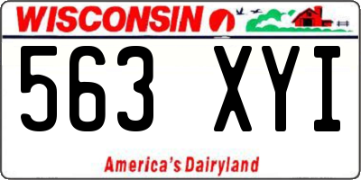 WI license plate 563XYI
