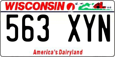 WI license plate 563XYN