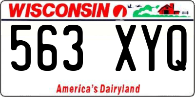 WI license plate 563XYQ