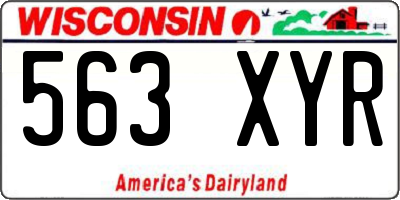 WI license plate 563XYR