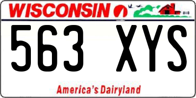 WI license plate 563XYS
