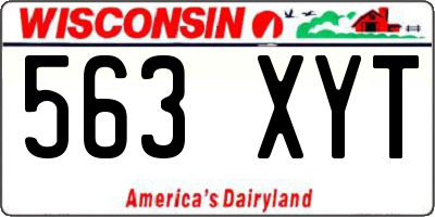WI license plate 563XYT