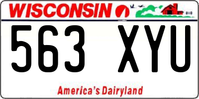 WI license plate 563XYU