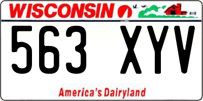 WI license plate 563XYV