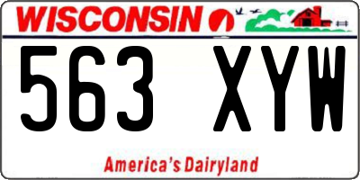 WI license plate 563XYW