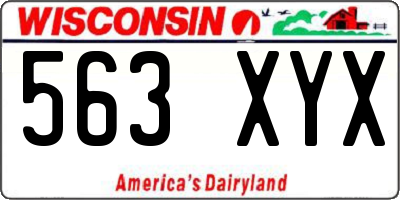 WI license plate 563XYX