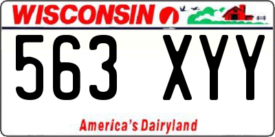 WI license plate 563XYY