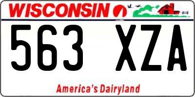 WI license plate 563XZA