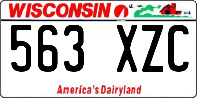 WI license plate 563XZC