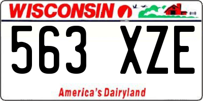WI license plate 563XZE