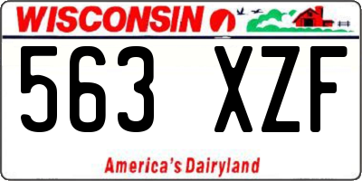 WI license plate 563XZF
