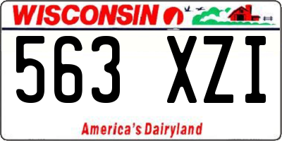 WI license plate 563XZI