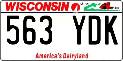 WI license plate 563YDK