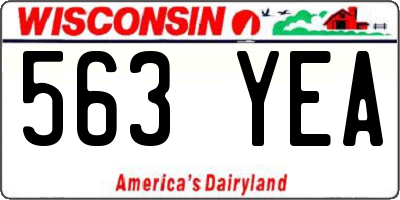 WI license plate 563YEA