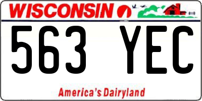 WI license plate 563YEC