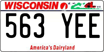 WI license plate 563YEE