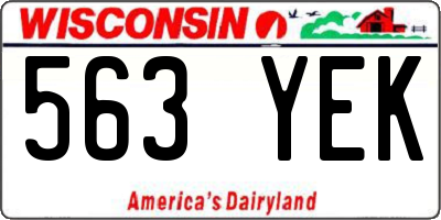 WI license plate 563YEK