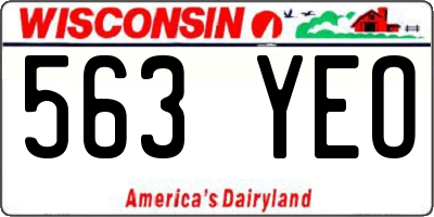 WI license plate 563YEO