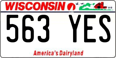 WI license plate 563YES