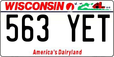 WI license plate 563YET