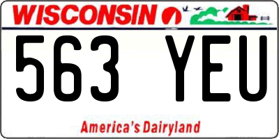 WI license plate 563YEU