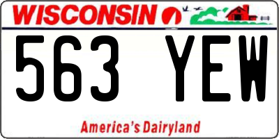 WI license plate 563YEW