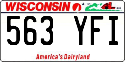 WI license plate 563YFI