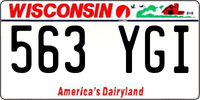 WI license plate 563YGI