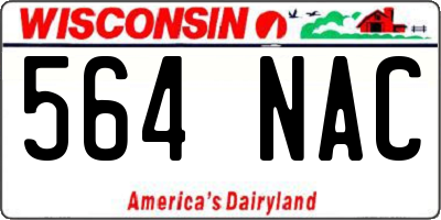 WI license plate 564NAC