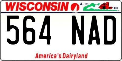 WI license plate 564NAD