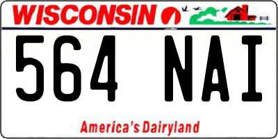 WI license plate 564NAI