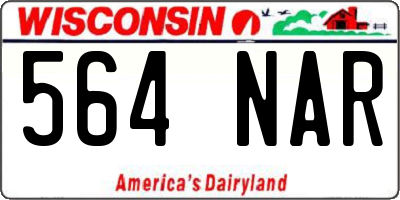 WI license plate 564NAR