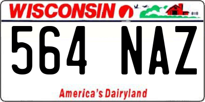 WI license plate 564NAZ