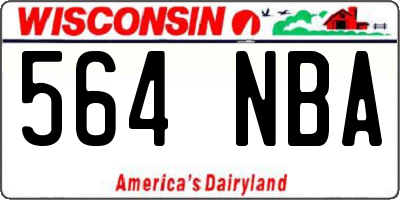 WI license plate 564NBA
