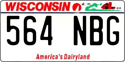 WI license plate 564NBG