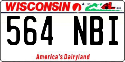 WI license plate 564NBI