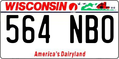 WI license plate 564NBO