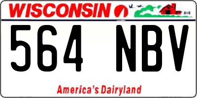 WI license plate 564NBV