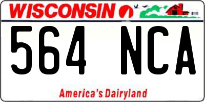 WI license plate 564NCA