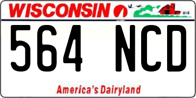 WI license plate 564NCD