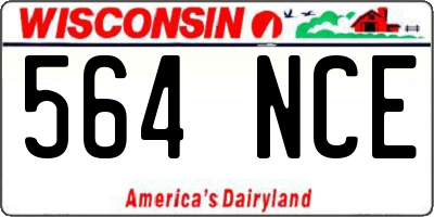 WI license plate 564NCE