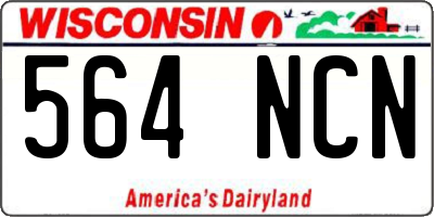 WI license plate 564NCN
