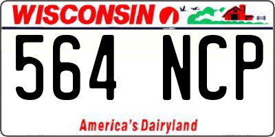WI license plate 564NCP