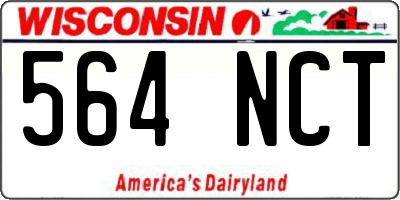 WI license plate 564NCT